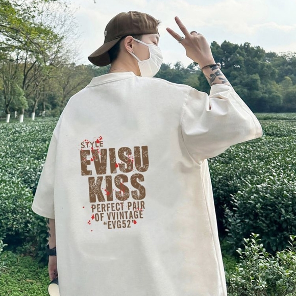 Casual couple crew neck short sleeve T-shirt - Picture 2 of 6